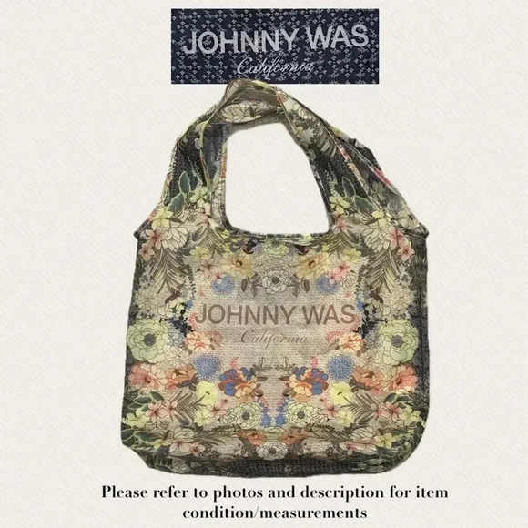 Johnny Was California Reusable Tote Shopping Bag Floral‎ Packable Foldable - Picture 1 of 13